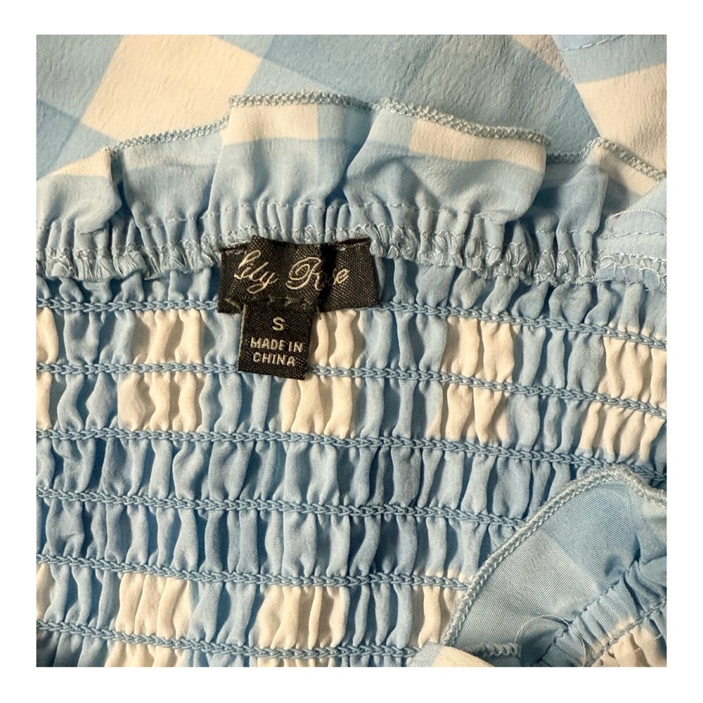 **DONATED** Lily Rose Blue & White Gingham Smocked Dress || Size Small - Picture 4 of 7